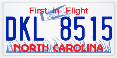 NC license plate DKL8515