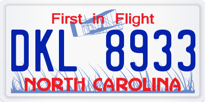 NC license plate DKL8933