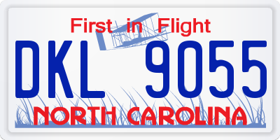 NC license plate DKL9055