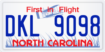 NC license plate DKL9098