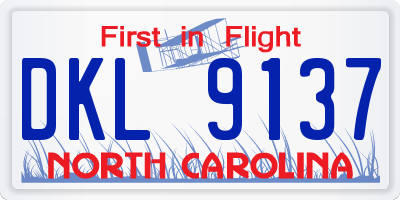 NC license plate DKL9137