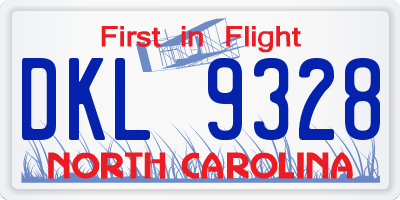 NC license plate DKL9328