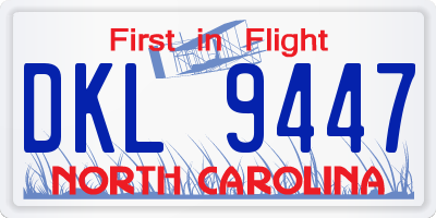 NC license plate DKL9447