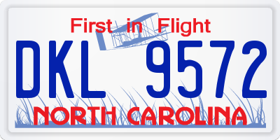 NC license plate DKL9572
