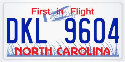 NC license plate DKL9604