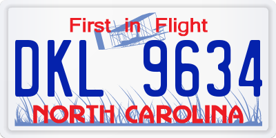 NC license plate DKL9634