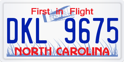 NC license plate DKL9675