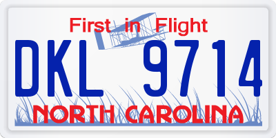 NC license plate DKL9714