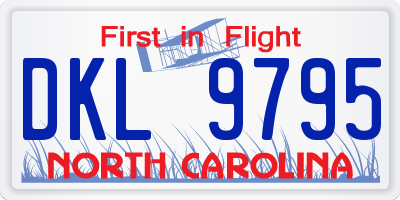 NC license plate DKL9795