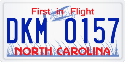 NC license plate DKM0157