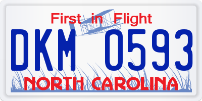 NC license plate DKM0593