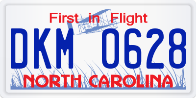 NC license plate DKM0628