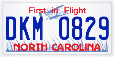 NC license plate DKM0829