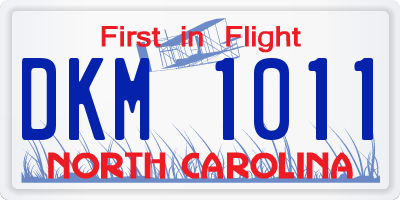 NC license plate DKM1011