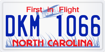 NC license plate DKM1066