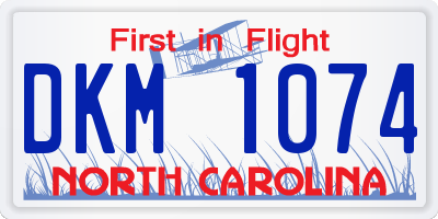 NC license plate DKM1074