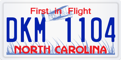 NC license plate DKM1104