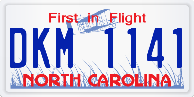 NC license plate DKM1141