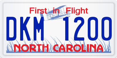 NC license plate DKM1200