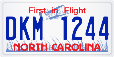 NC license plate DKM1244