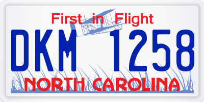 NC license plate DKM1258