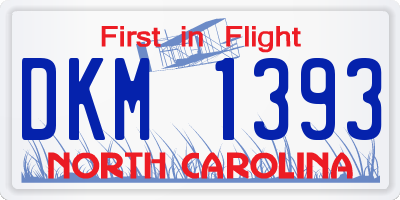 NC license plate DKM1393