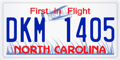 NC license plate DKM1405