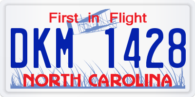 NC license plate DKM1428