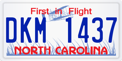 NC license plate DKM1437