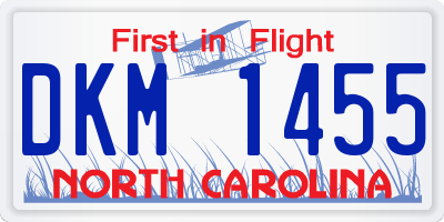 NC license plate DKM1455