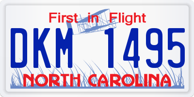 NC license plate DKM1495