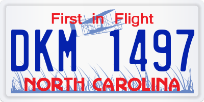 NC license plate DKM1497