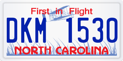 NC license plate DKM1530