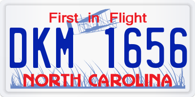 NC license plate DKM1656