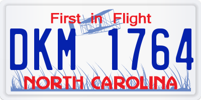 NC license plate DKM1764