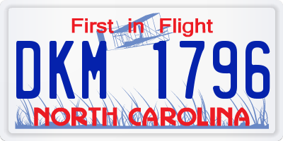 NC license plate DKM1796