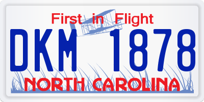 NC license plate DKM1878