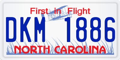 NC license plate DKM1886