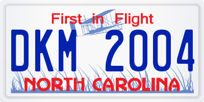 NC license plate DKM2004