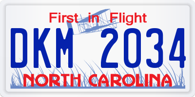 NC license plate DKM2034