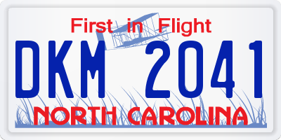 NC license plate DKM2041