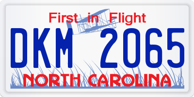 NC license plate DKM2065