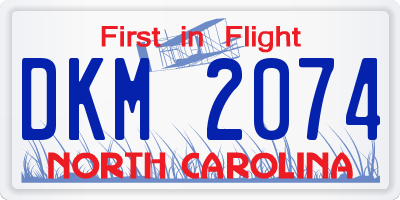 NC license plate DKM2074