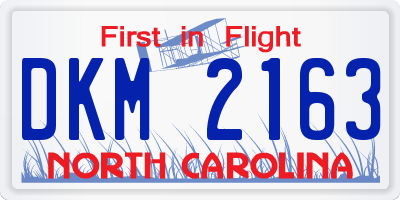 NC license plate DKM2163