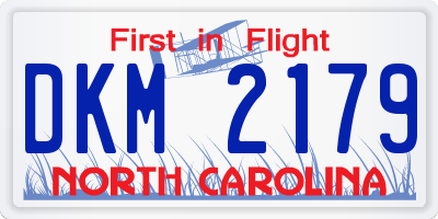 NC license plate DKM2179