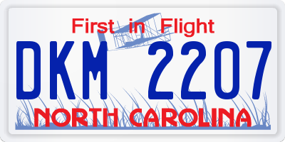 NC license plate DKM2207