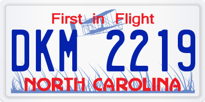 NC license plate DKM2219
