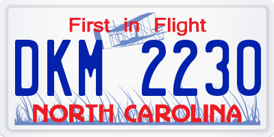 NC license plate DKM2230