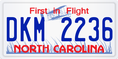 NC license plate DKM2236