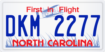 NC license plate DKM2277